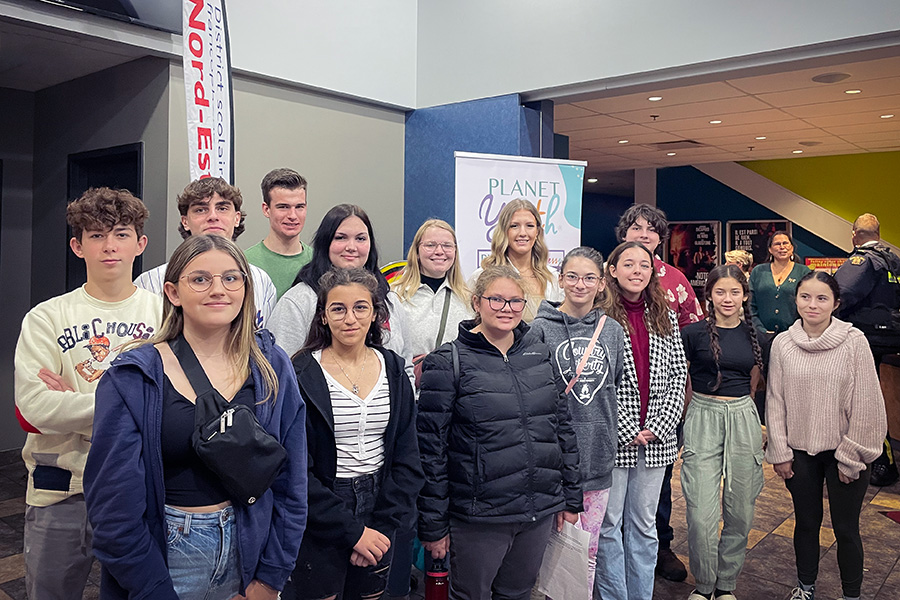 A group of students from Polyvalente W.-A.-Losier who attended the Planet Youth Program Launch.