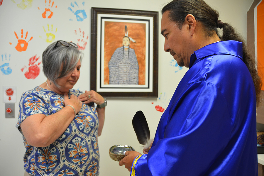 Listuguj First Nation Elder Chris Wysote performed the smudging ceremony.